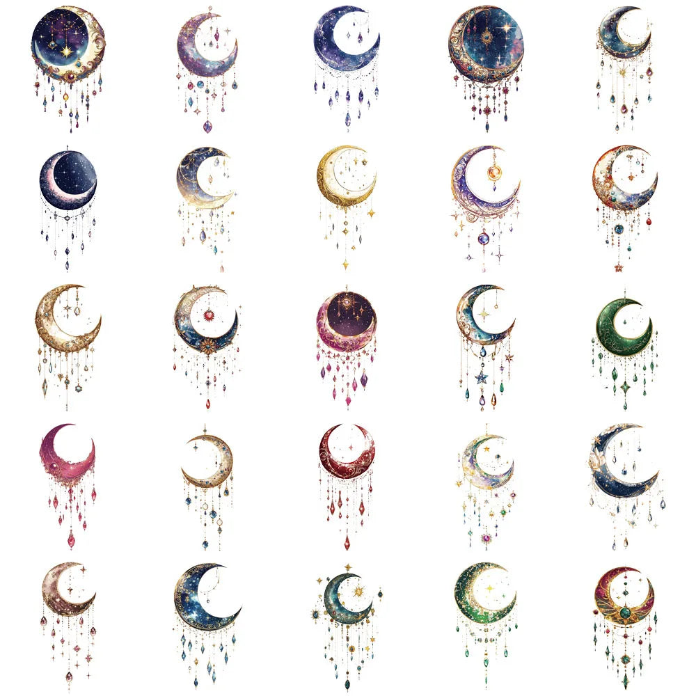 50/100PCS Creative Fantasy Galaxy High Beauty Ins Style Atmosphere Stickers Envelope Sealing Stickers Waterproof Sticker