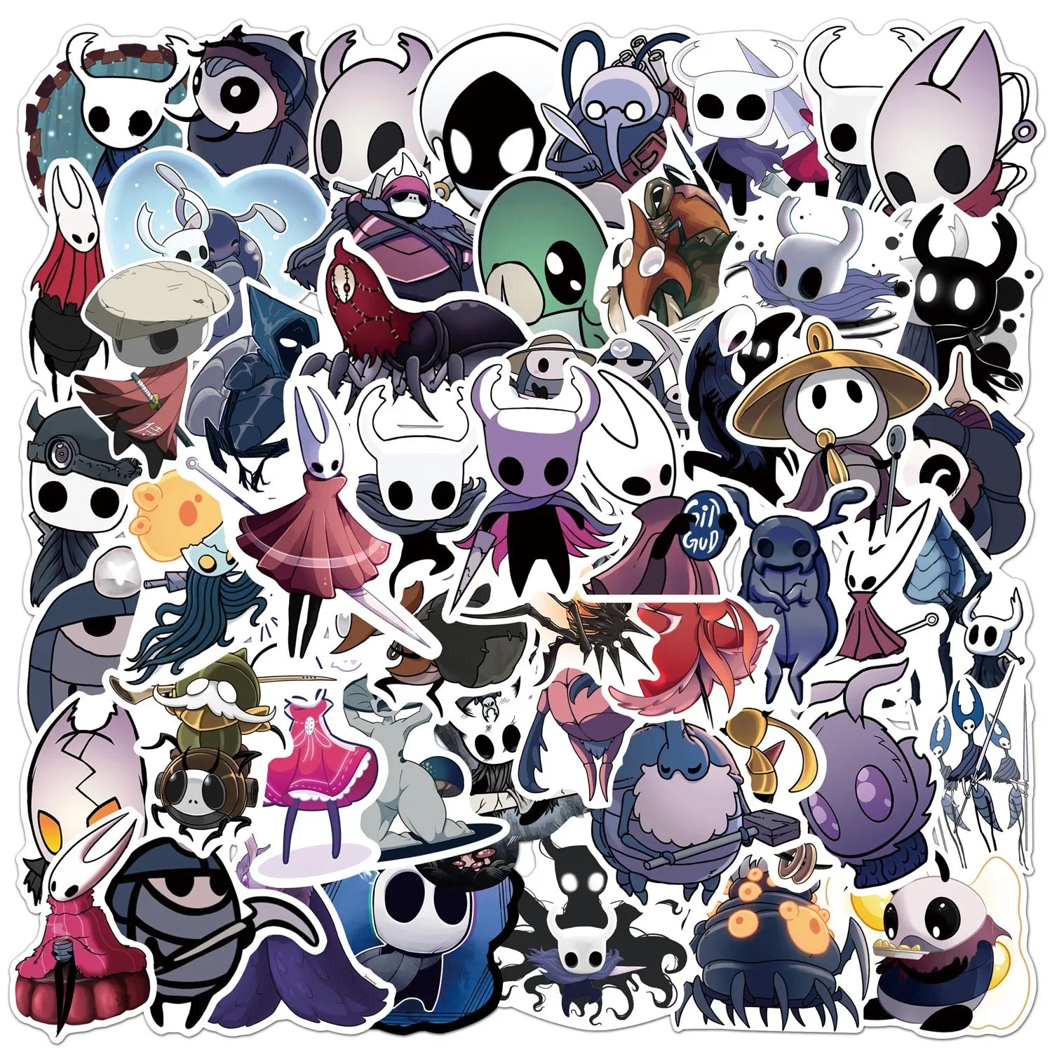 54/108PCS Hollow Knight Graffiti Stickers for Luggage Stationery Laptop Car Phone Waterproof Stickers