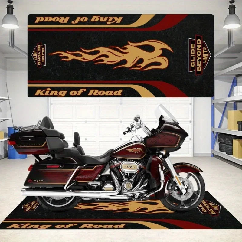 VIKAMA Motorcycle Display Floor Mat, Dirt-Resistant Home Decoration, Corridor And Passageway Carpet, Room Bedside Blanket