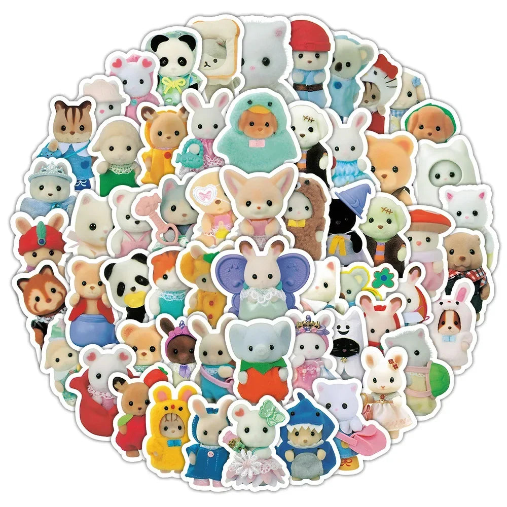 100/200pcs Calico Critters Stickers Laptop Scrapbook Decoration Graffiti Decals Skateboard Laptop Waterproof Sticker Toys Decor