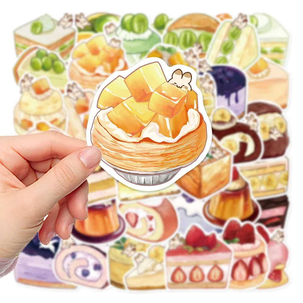 10/20/40pcs Cute Kawaii Cartoon Food Cake Dessert Aesthetic Stickers Decals Laptop Phone Scrapbook Stationery Sticker Kid Toy