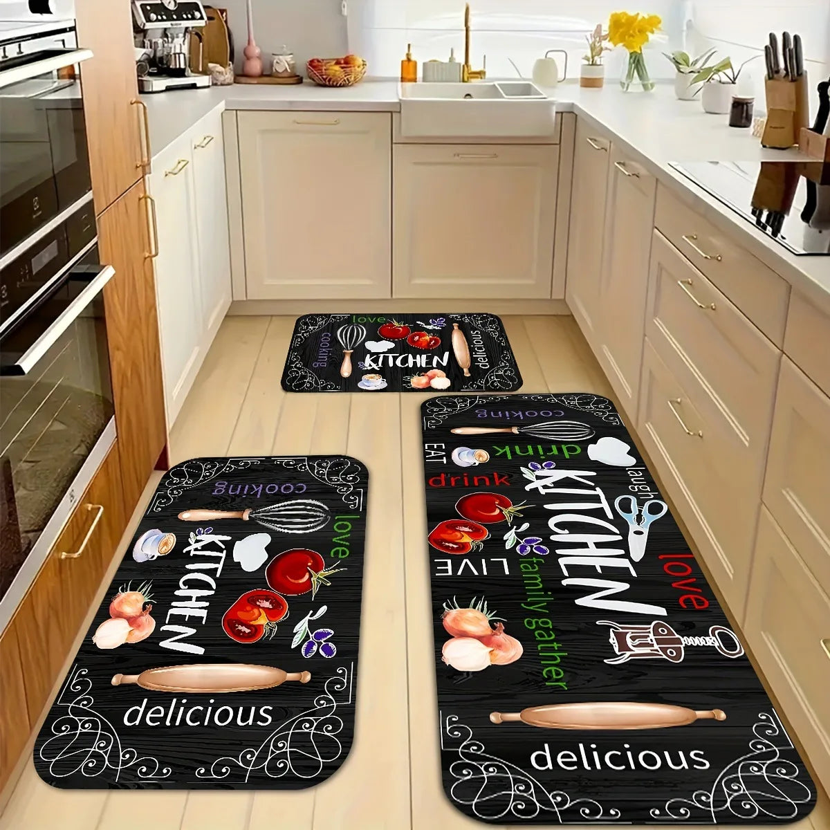 VIKAMA Kitchen Floor Mats, Entrance Door Mats, Laundry Room Long Carpets, Corridor Passageway Floor Mats, Home Decorations