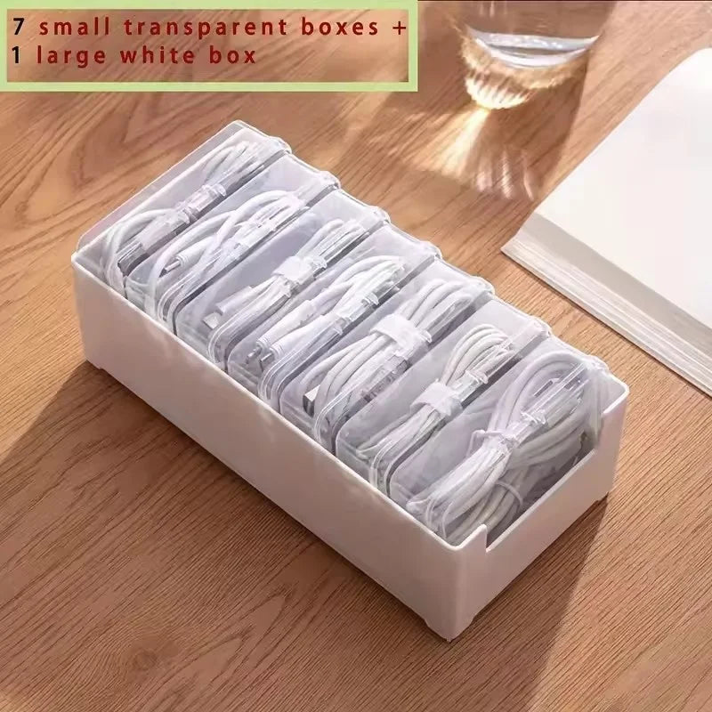 Cable Jewelry Accessories Organizer Storage Box Durable Plastic Daily Office Supplies Sundries Charging Cord Management Storage