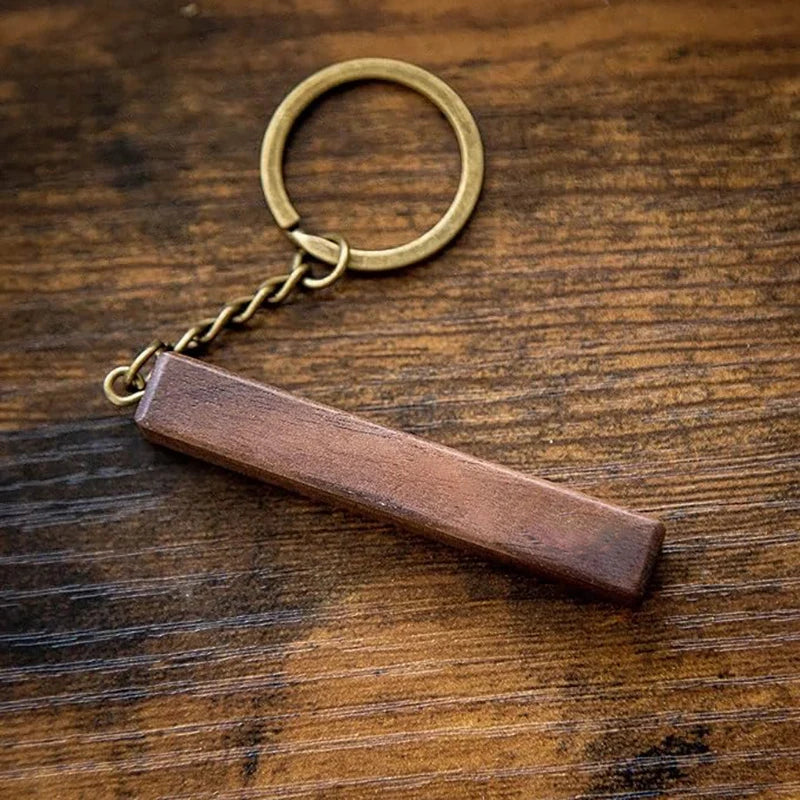 5PCS Walnut Keychain Blank Wooden Keychain Blanks with Leather Strap Unfinished Wooden Keychains for Laser Engraving