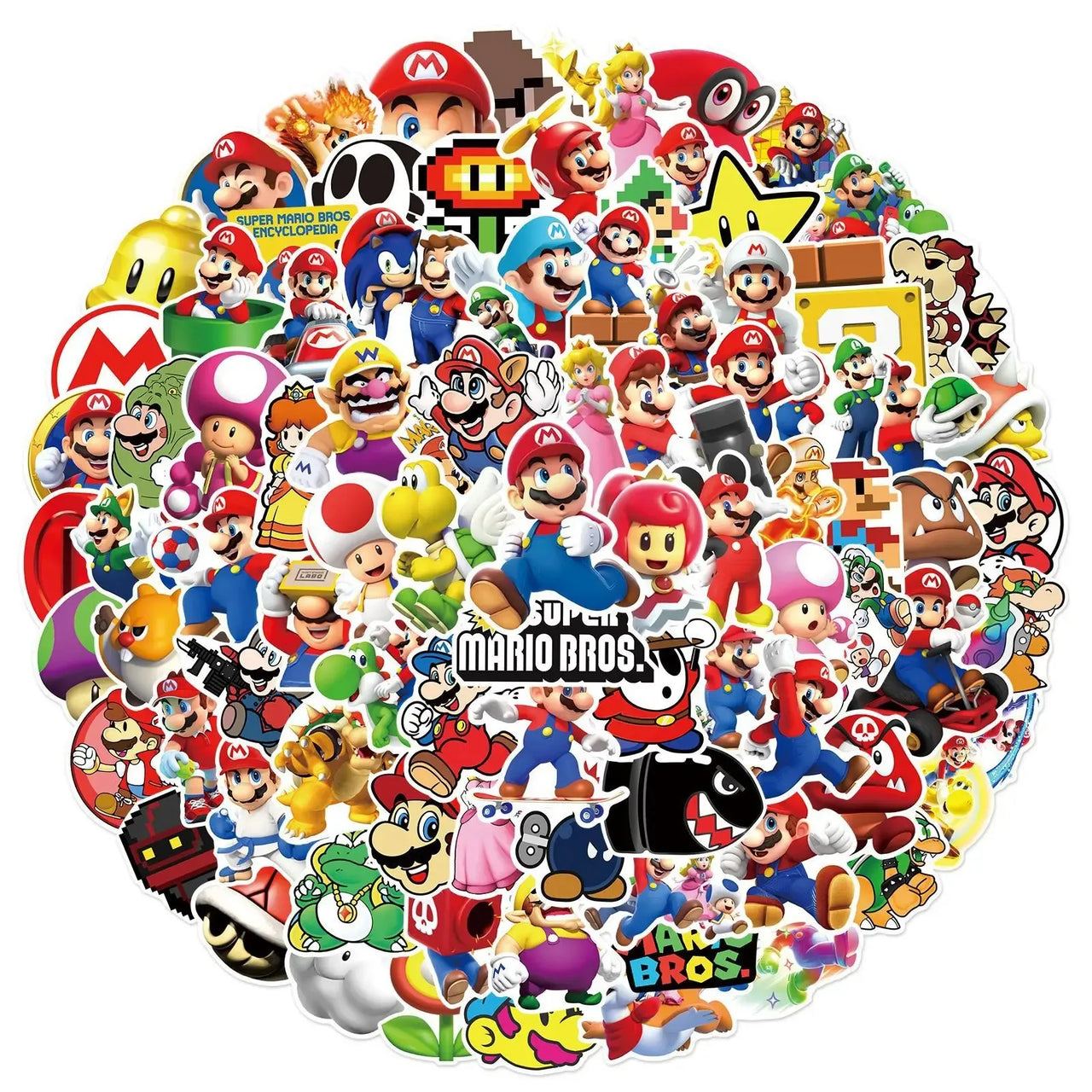 100/200/300Pcs Cartoon Super Mario Game Stickers Laptop Notebook Skateboard Fridge Phone Waterproof Decal Sticker Kids Toys