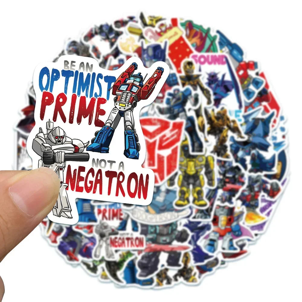 50Pcs Autobot Transformers Stickers for Laptop Motorcycle Car Skateboard Luggage Bike Waterproof Sticker Decals Kids Toys