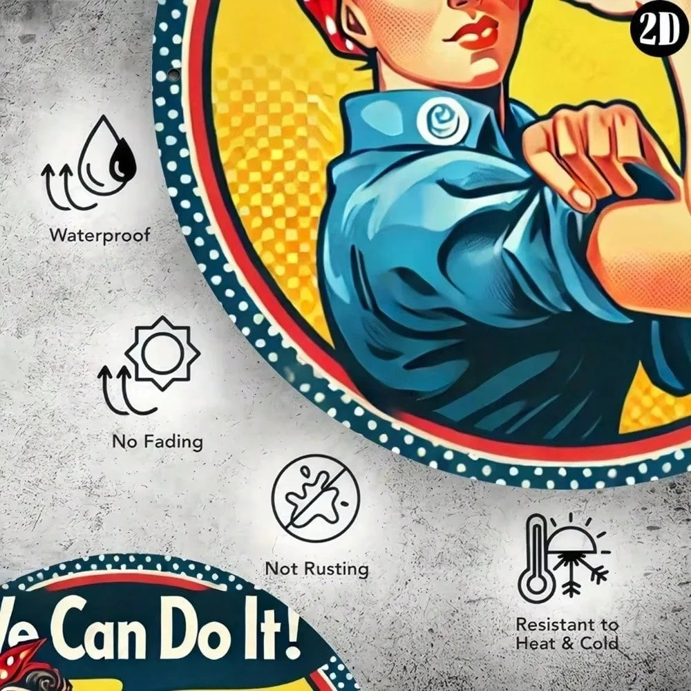 Rosie The Riveter Metal Sign 