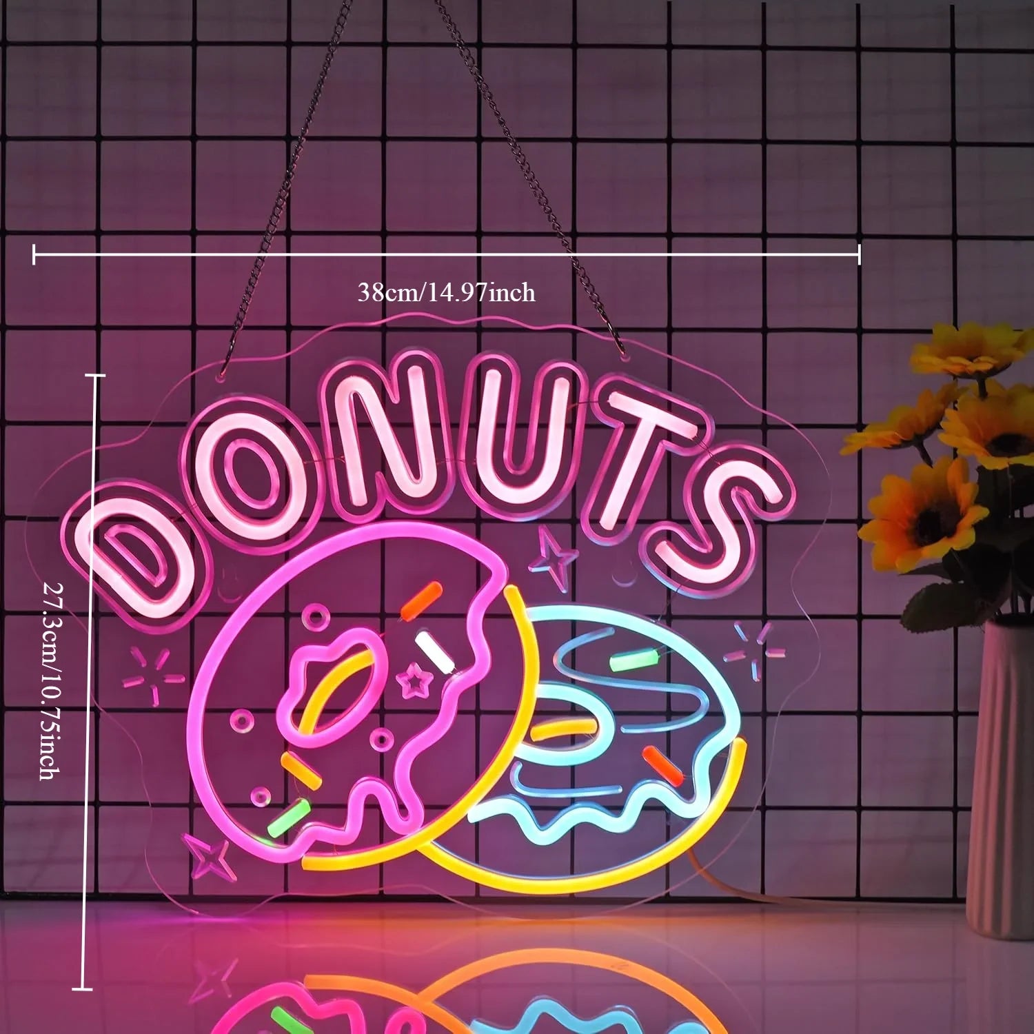 Donuts Neon Sign LED Donuts Neon Light USB Powered for Restaurants Bars Store Coffee Shops Western Restaurant Wall Decor