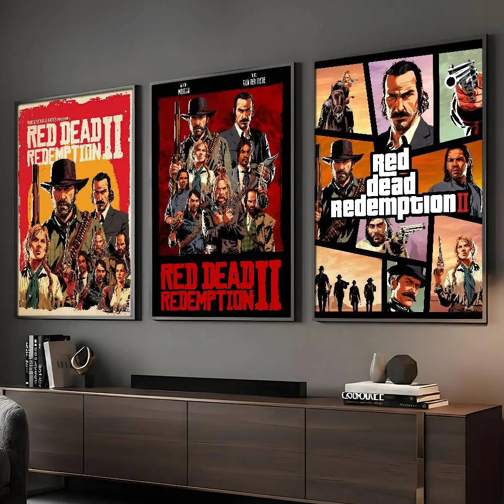 Game R-Red D-DeadS Redemption 2 Poster HD Art Sticky Wall Waterproof Home Living Room Bar Decoration
