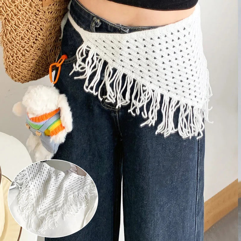 2025 HOT SALE! Y2K Women Lace Tulle Bandage Skirt Stacked Lace Half Skirt Layering Small Butt Curtain Flower Triangle Hair Scarf
