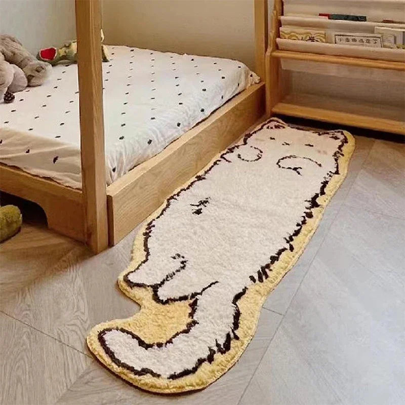 VIKAMA Cartoon Cat Rug - Warm Fuzzy Floor Mat for Living Room, Bedroom, Bedside, Children's Room - Comfortable Home Decor