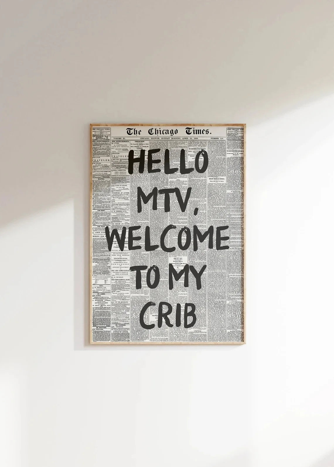 Hello MTV Welcome To My Crib Fashion Wall Art Prints Canvas Painting Poster Picture For Living Bedroom Kids Room Home Decor
