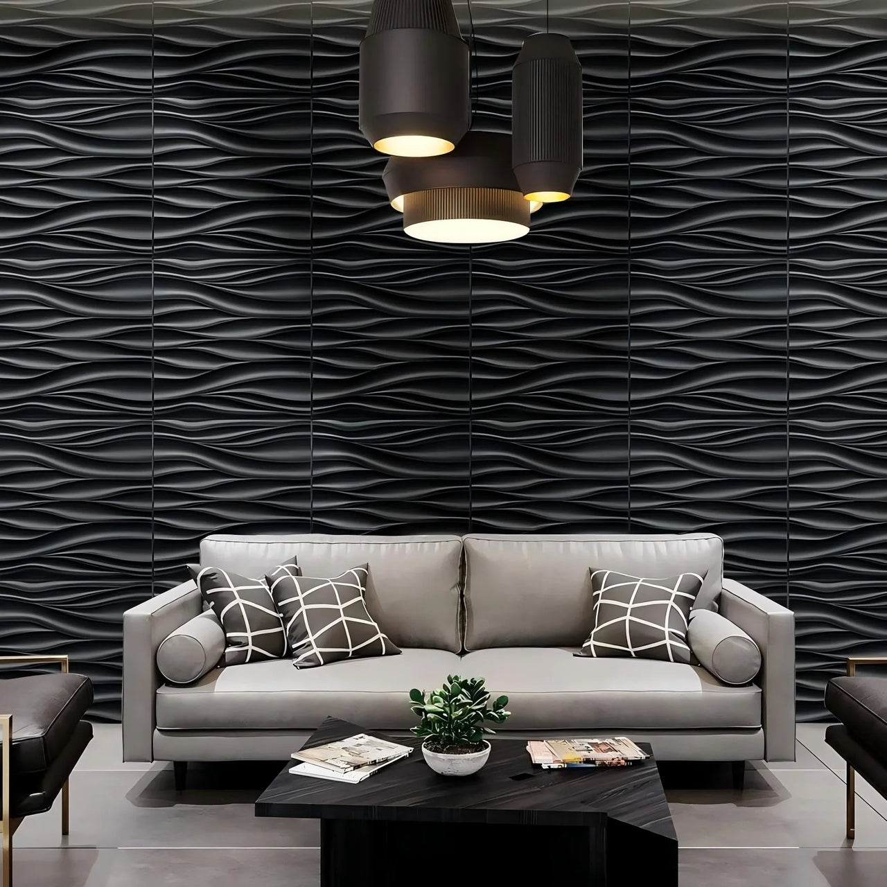 30x30cm Three-dimensional Wave Wall Panels Interior Wall Decor Paintable Wallpaper 3D Wall Decor Covering Panels For Living Room
