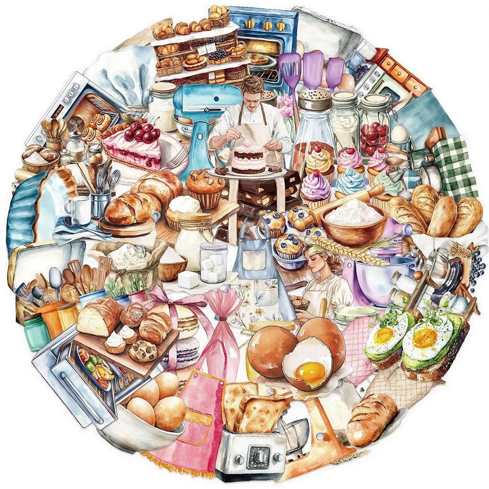 10/30/50pcs Transparent Baking Cartoon Food Aesthetic Stickers Decals DIY Laptop Phone Fridge Diary Decoration Sticker Kids Toys