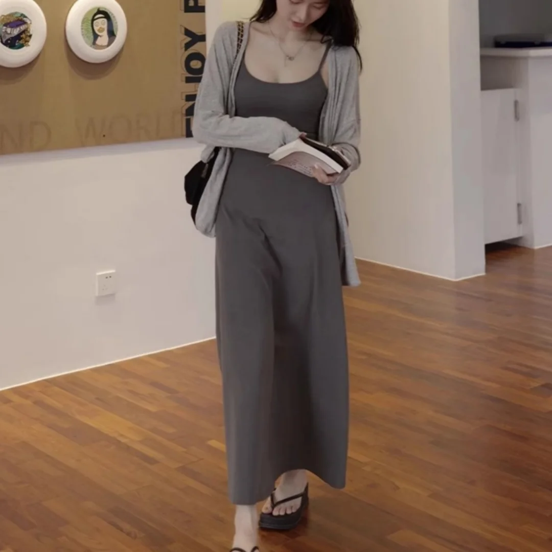 Summer new fashion simple temperament sling long backless slim waist sexy sweet hot girl casual dress women's clothing
