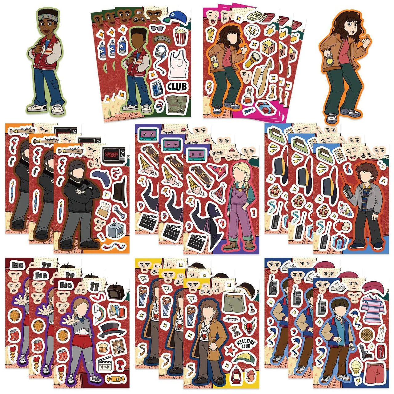 8/16/24PCS American TV Series 5 Cartoon DIY Decoration Phone Notebook Stationery Waterproof Stickers