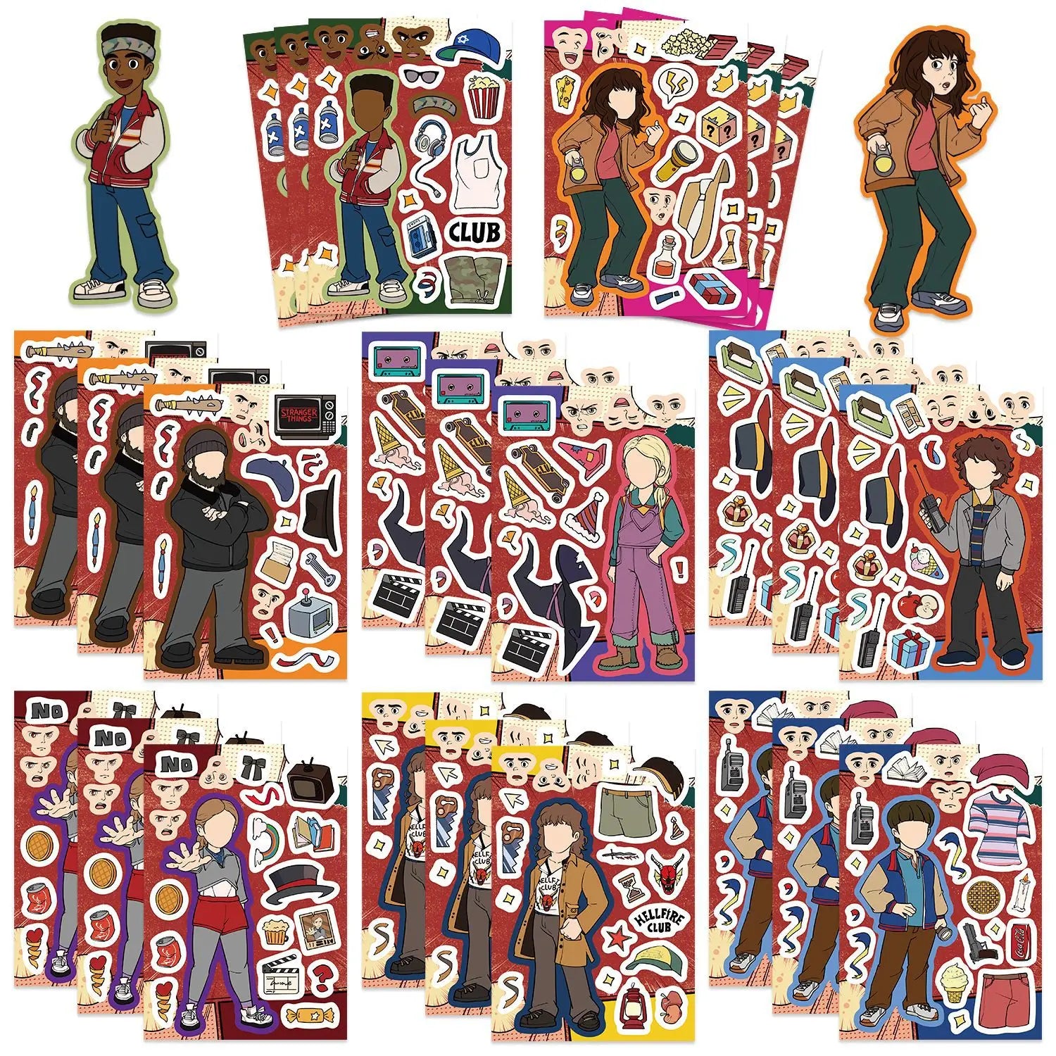 8/16/24PCS American TV Series 5 Cartoon DIY Decoration Phone Notebook Stationery Waterproof Stickers