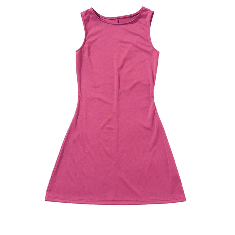 Woman Dress Sleeveless Knit Slim A-Line Female O-Neck Seveless Mini Dresses Sheath 2024 Summer Clothing Streetwear Y2K Qtraf2411