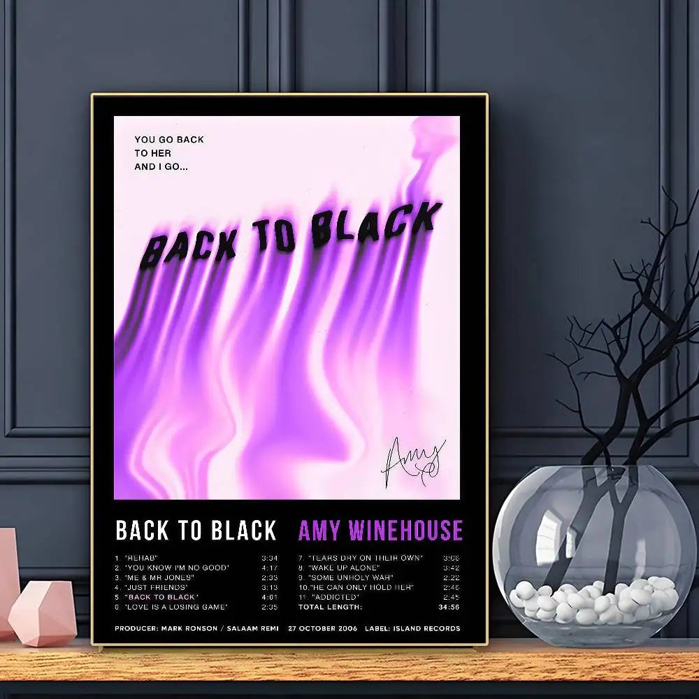 Pop Singer Amy Winehouse Poster HD Art Sticky Wall Waterproof Home Living Room Bar Decoration
