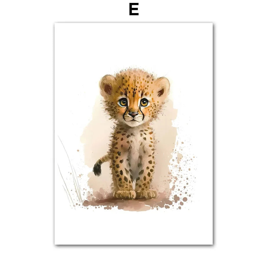 Elephant Lion Giraffe Tiger Zebra Nursery Wall Art Canvas Painting Aninmal Posters And Prints Wall Pictures Baby Kids Room Decor