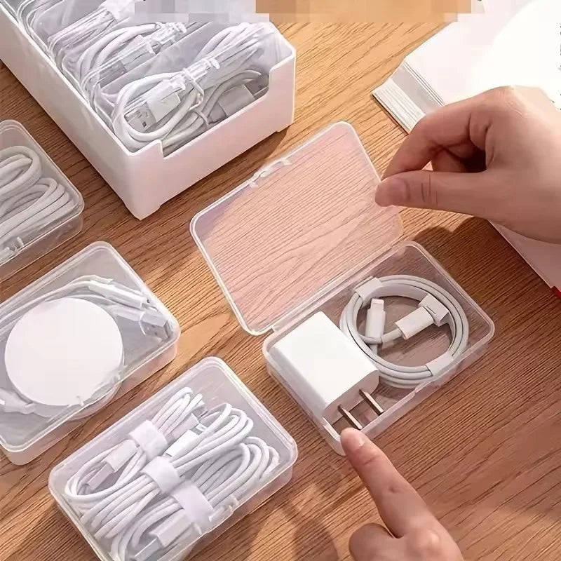 Cable Jewelry Accessories Organizer Storage Box Durable Plastic Daily Office Supplies Sundries Charging Cord Management Storage