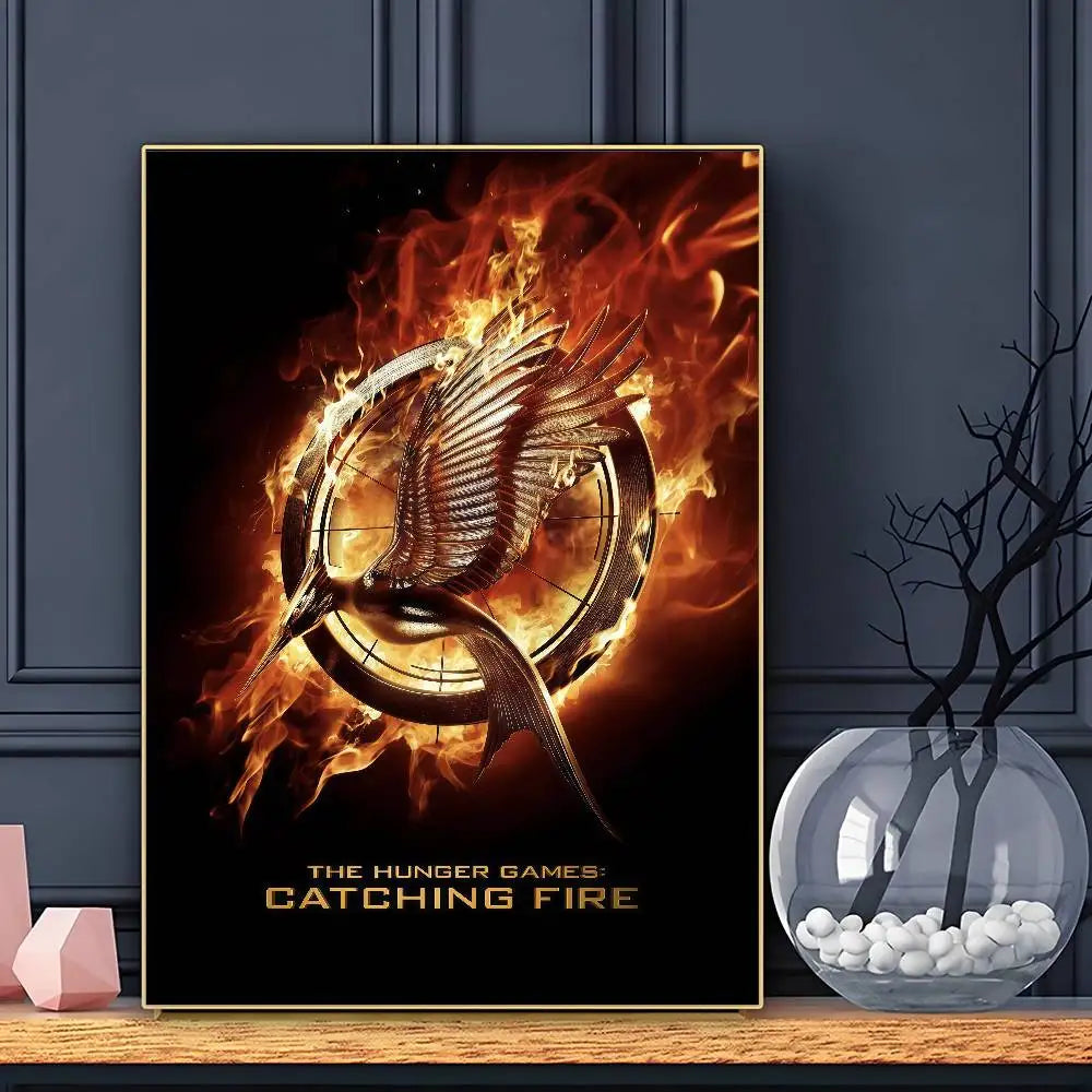 Classic Movie The Hunger Games Poster Sticky Wall Art Printing Waterproof Home Living Bed Room Bar Aesthetic Decor