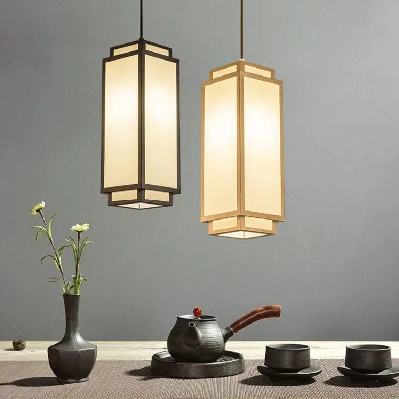 New Chinese Pendant lights for Living Room Dining Room Aisle Entrance Fabric Light Fixtures for Celling Chandelier Modern
