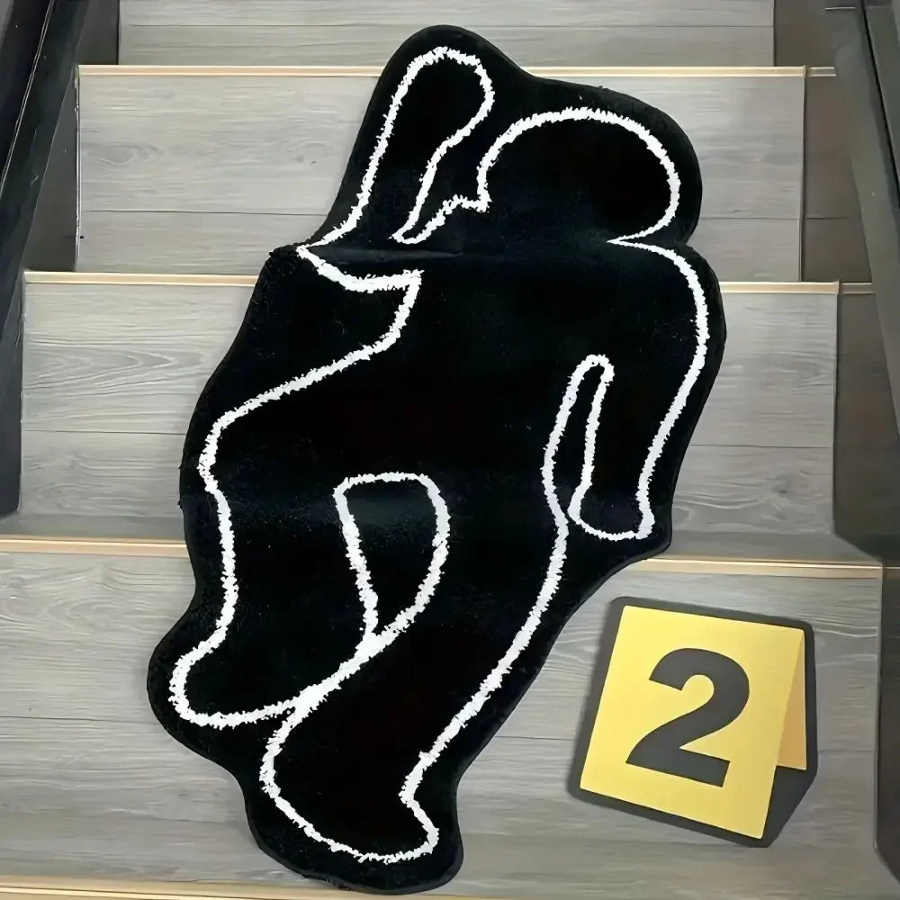 VIKAMA Abstract Human-Shaped Carpet Anti-Slip Area Entrance, Living Room Floor Mat, Bedroom Bedside Rug, Home Decoration