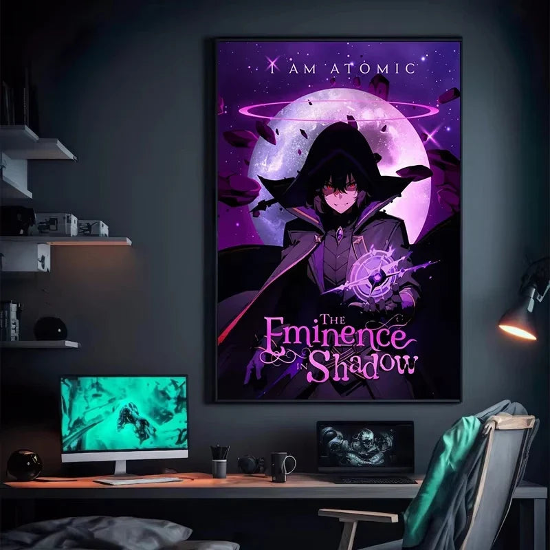 The Eminence in Shadow Anime Covers Poster Canvas Printing Japanese Anime Wall Art Decor I AM ATOMIC Animation Gaming Room Decor