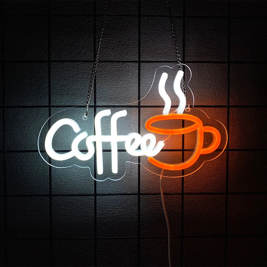 Coffee Led Neon Sign, Coffee Super Bright Sign, Usb Connection Powered, Suitable For Coffee Shop Front Desk Business Art Decor.