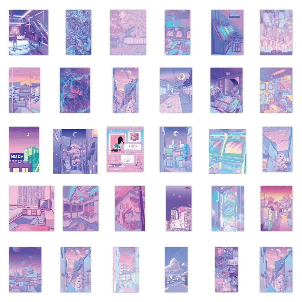10/30/55pcs Cute Laser Girl Cartoon Aesthetic Stickers Ins Decals Scrapbook Phone Laptop Suitcase Decoration Sticker Kids Toy