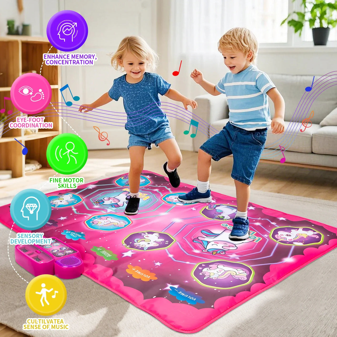Dancing Blanket Kids Electronic Dance Mat Kid Floor Music Blanket Double Players Mode with 9 Levels Educational Toys Kids Gifts