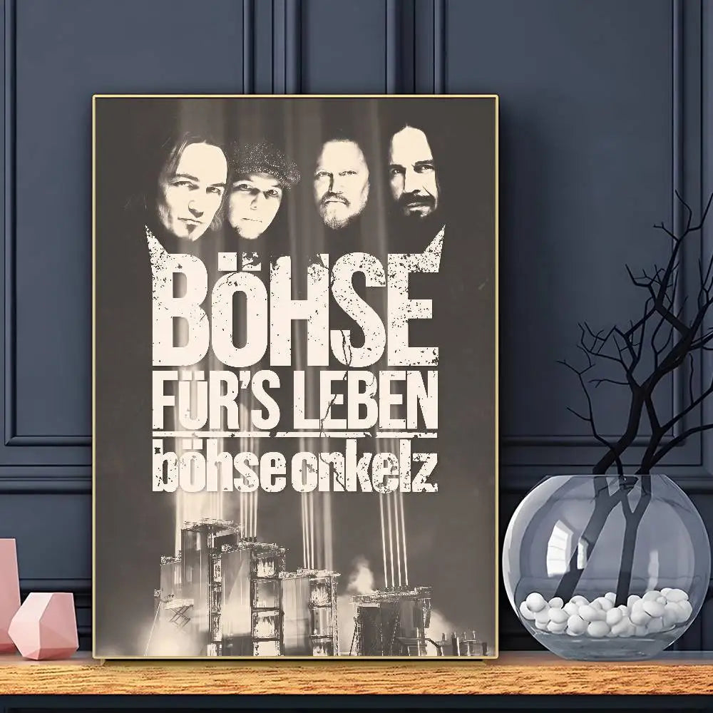B-Bohse O-Onkelz Rock Poster HD Sticky Wall Art Printing Waterproof Home Living Bed Room Bar Aesthetic Decor