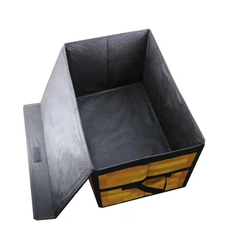 Pixel Style Storage Chest Large Capacity Foldable Fabric Box with Handles Dustproof Clothes Blanket Organizer for Kid Home Decor