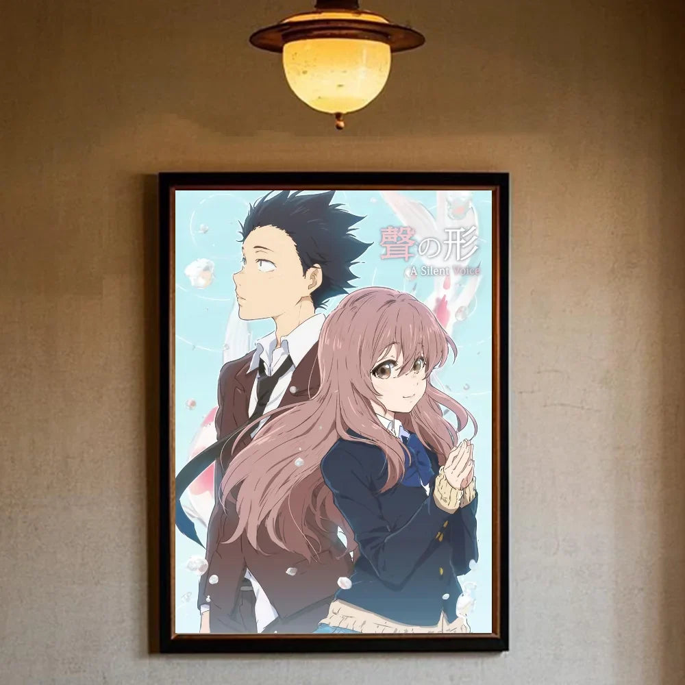 A Silent Voice Movie Poster HD art sticky wall waterproof home living room bedroom bar aesthetic decoration
