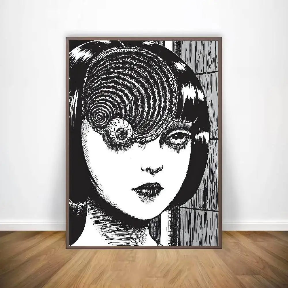 Black And White Ito Junji Tomie Poster HD Art Sticky Wall Waterproof Home Living Room Bar Decoration