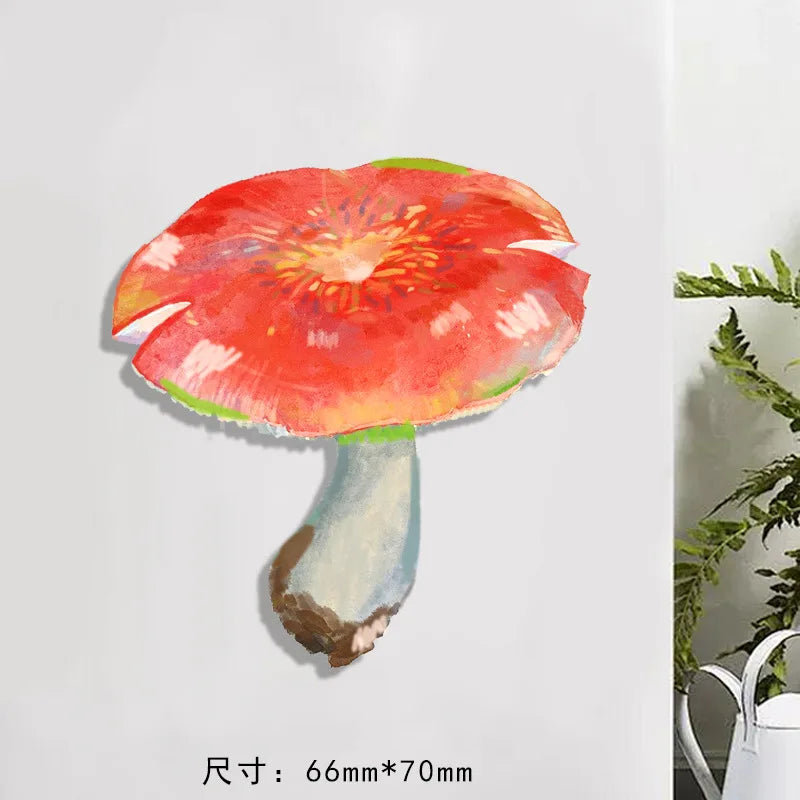 Simulated Plant Mushroom Magnetic Refrigerator Sticker Creative Gift Simulated Leaf Flat Refrigerator Sticker Home Decoration
