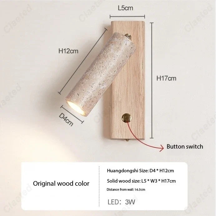 New LED Yellow Cave Stone Wall Lamp with Switch Adjustable Angle Home Living Room Bedroom Bedside Decorative Lighting Lamps