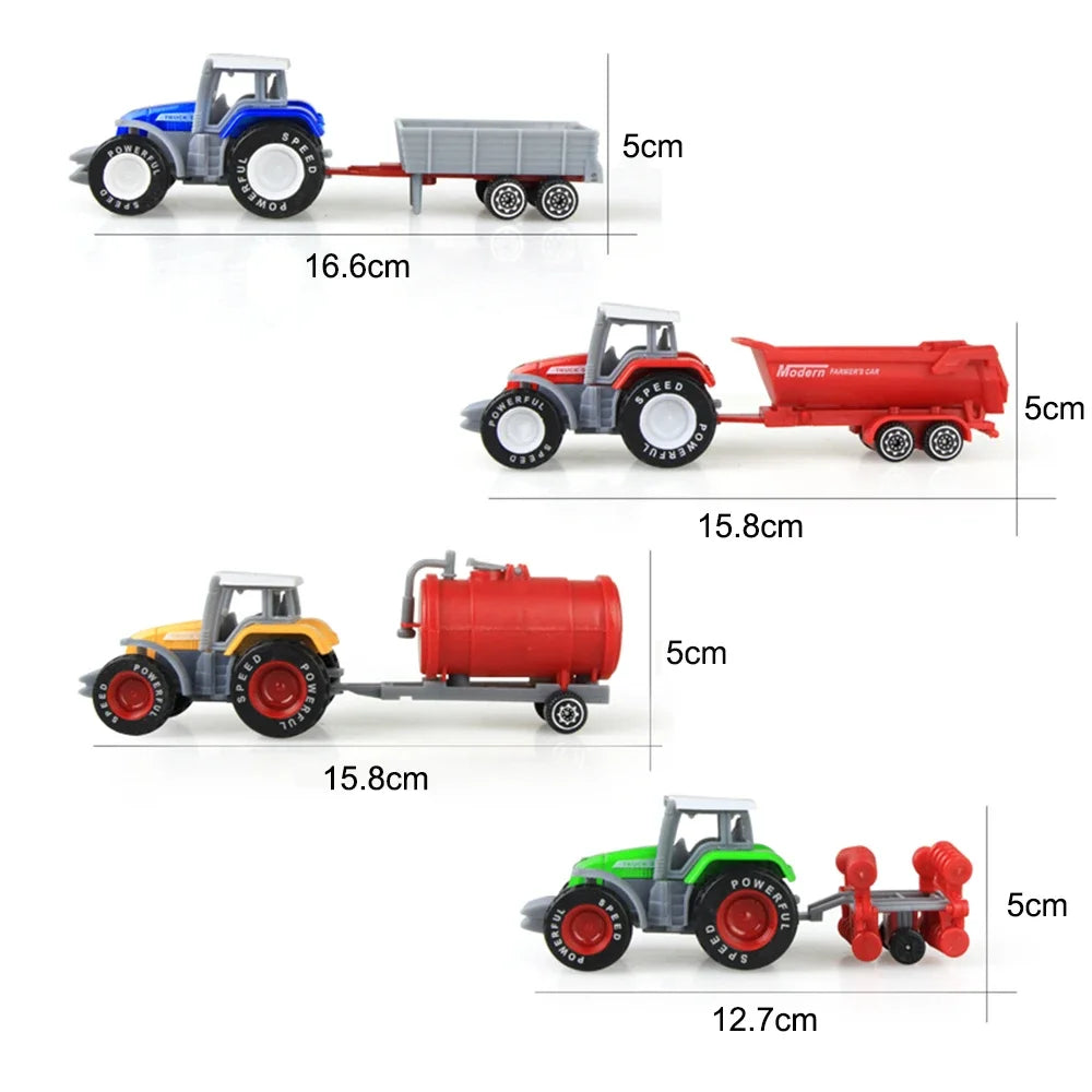 1pcs Diecast Farm Vehicles Tractor Engineering Car Tractor Toys Model Mini Car Model Engineering Car Model for Kids Xmas Gift