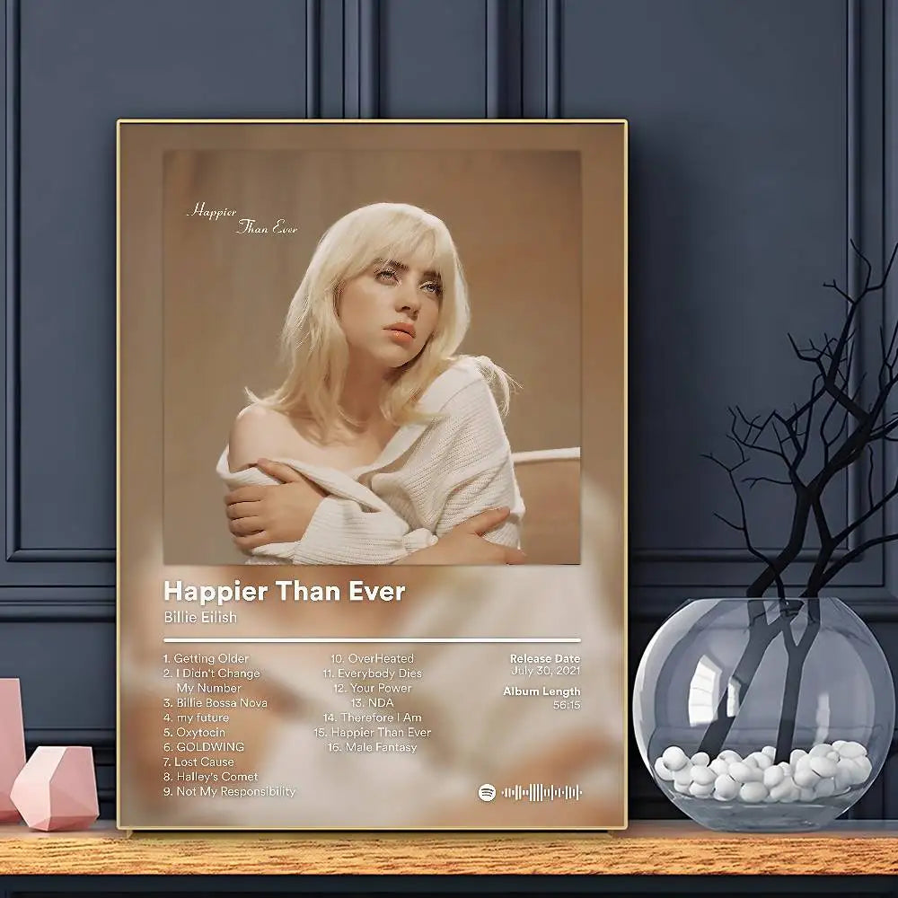 Singer E-Eilish HOT ALBUM Poster HD Art Sticky Wall Waterproof Home Living Room Bar Decoration