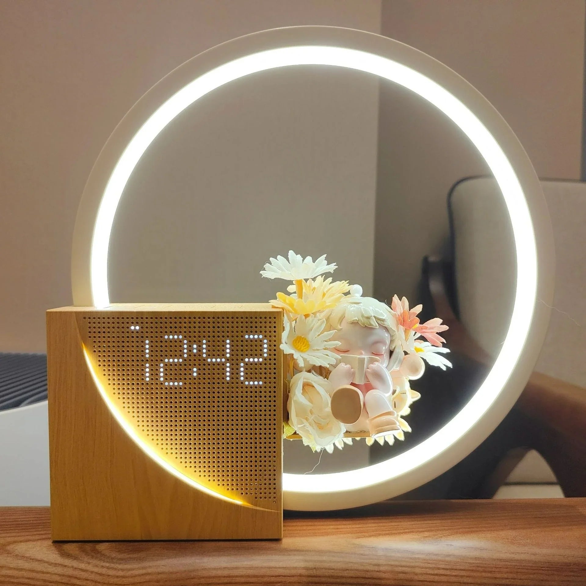 Alarm Clock Wake Up Night Light Phone Charging with White Noise Timing 3 Level Dimmable Touch Table Lamp for Bedroom Beside Lamp