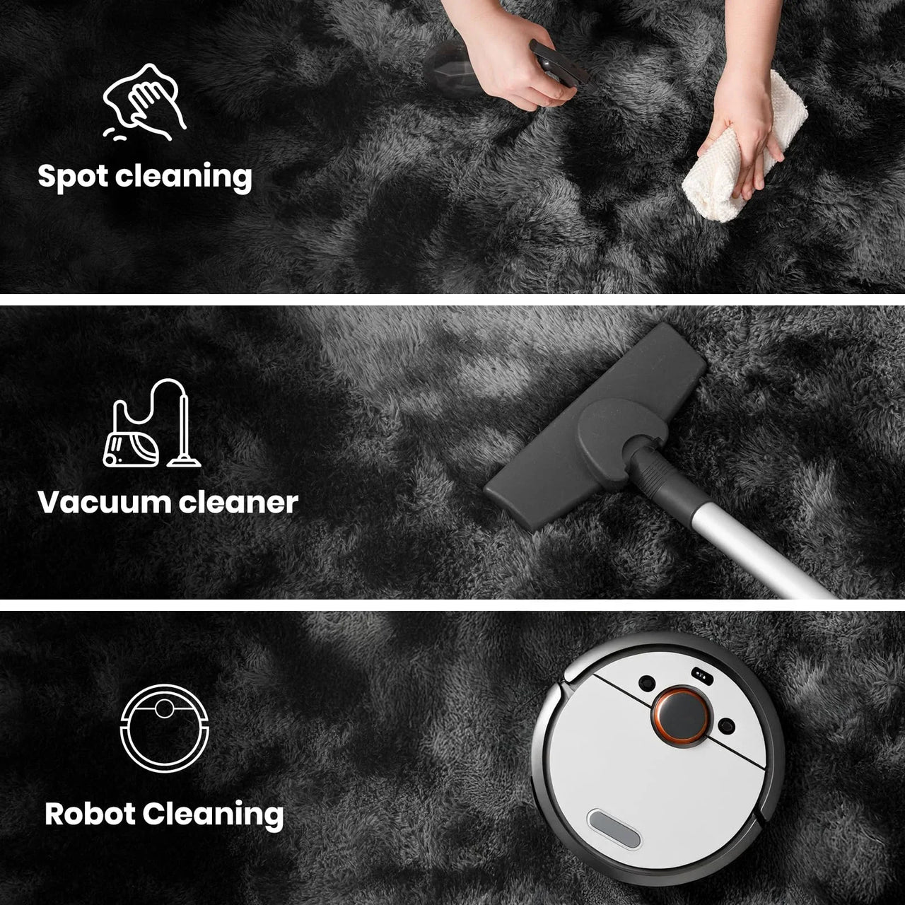 VIKAMA Living Room Carpet, Bedroom Soft Fluffy Plush Floor Mat, Kindergarten Children's Room, Dormitory, Home Decoration