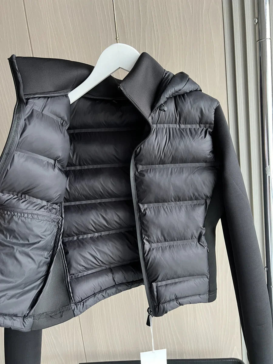 2025 Winter New Arrival  Women's Lightweight Warm Down Jacket with Long Sleeves and Zippered Hooded Sports Coat 4391742