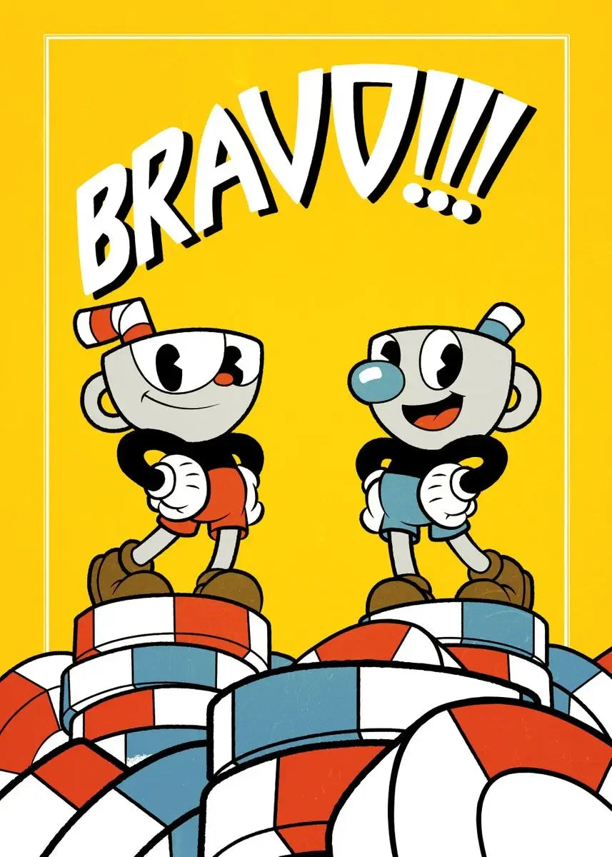 Classic Retro Wall Art Game Anime Cuphead Cartoon Characters HD Canvas Printed Poster Home Living Room Bedroom Decoration