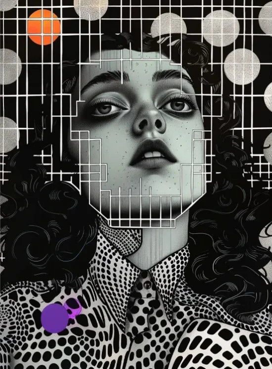 Grid Addiction Canvas Wall Art Surreal Art Beautiful Unique Painting Print Abstract Modern Surrealism Wall Decoration Canvas Art