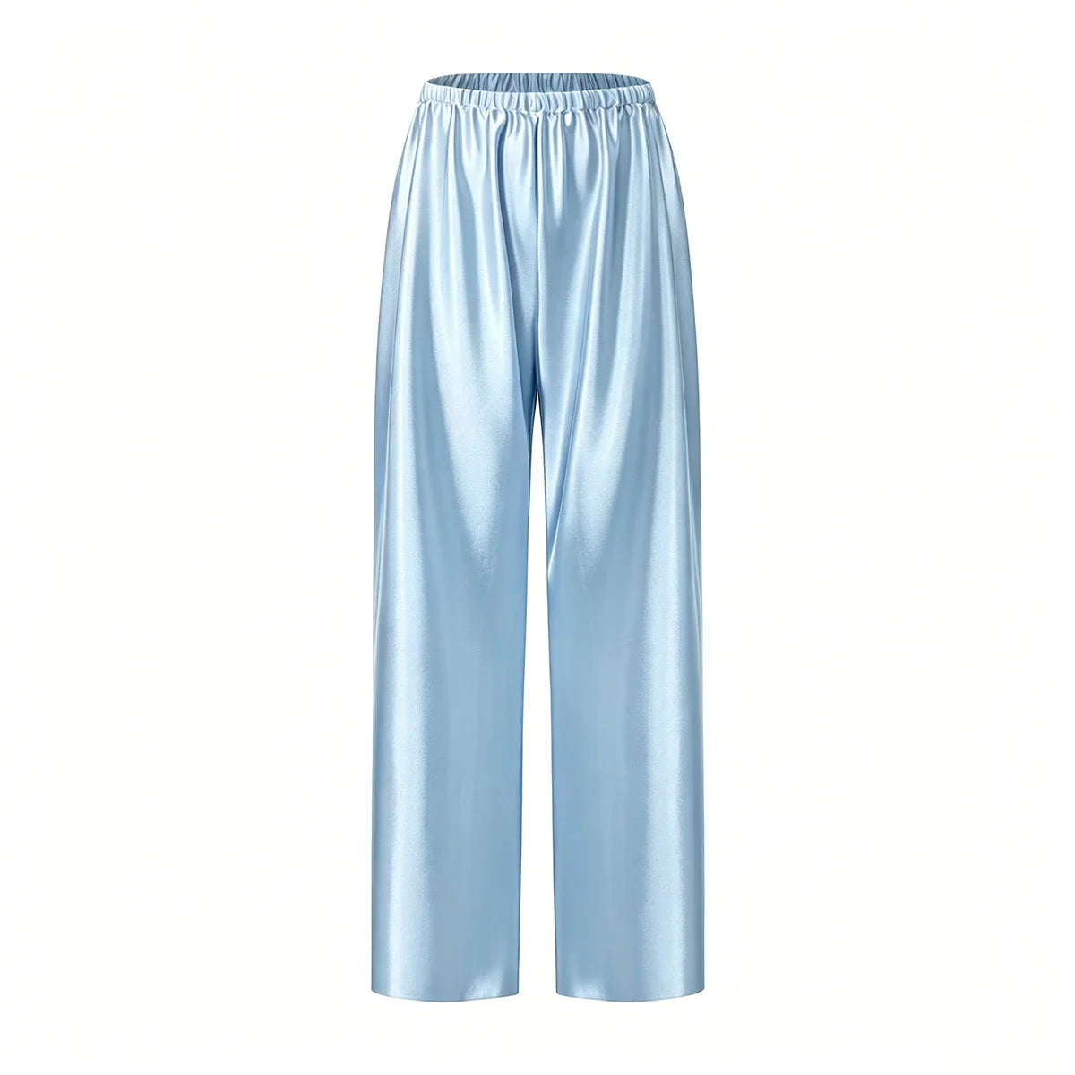 Satin Wide Leg Pants Long Floor Casual Pants Women's Summer