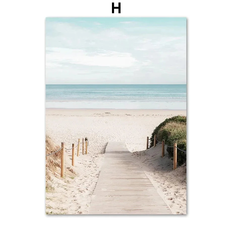 Surfboard Seagull Beach Umbrella Blue Sea Wall Art Canvas Painting Nordic Posters And Prints Wall Pictures For Living Room Decor