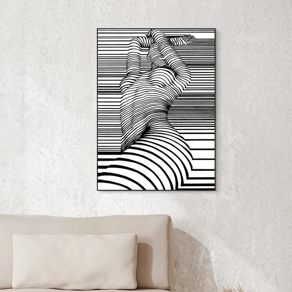 Modern Abstract Wall Art Black and White Nude Woman Picture HD Canvas Printed Poster Home Living Room Hallway Decoration