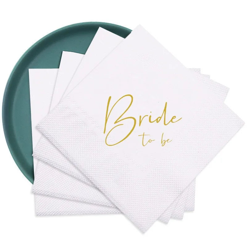 50PCS Bride to be Napkin Wedding Dinner Table Atmosphere Decoration Engagement Party Decoration Wedding Napkin