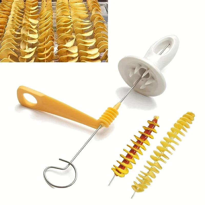 6Pcs Stainless Steel Spiralizer Set Multi-Functional Vegetable Cutter Perfect for Making Spiral Potatoes Carrots Kitchen Tool